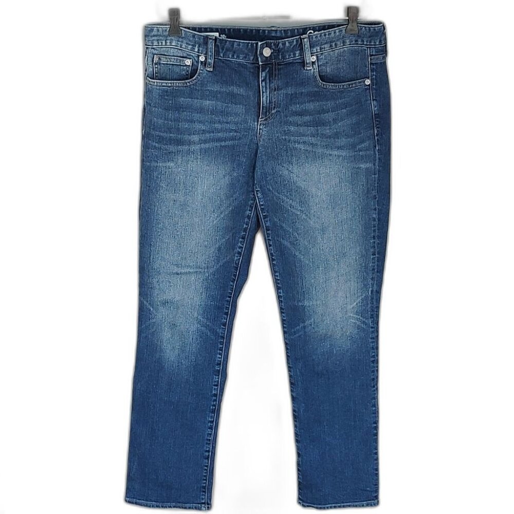 Gap Y2K "Real Straight" Blue Jeans 👖 Size 32/14